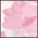 An illustration of a fat, pink tiefling in pink Regency-era clothing looking disinterested off to the side, holding a long chain in one hand and a stock whip in the other.