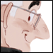a fanart drawing of roddy mcdowall wearing a black silky shirt and glasses, carrying a small bag, smiling with his back to the viewer.